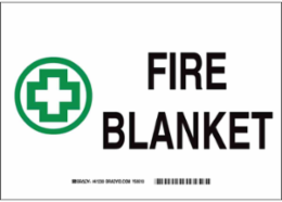 Fire Blanket Sign, 7" H x 10" W x 0.035" D, Aluminum