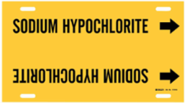 SODIUM HYPOCHLORITE Pipe Marker, 10" H x 24" W, Fits Pipes 8" Dia. Thru 9.875" Dia.