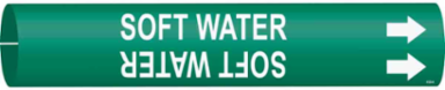 Soft Water Pipe Marker, 0.8125" H x 0.8125" W, Fits Pipes 0.75" Dia. Thru 1.375" Dia.