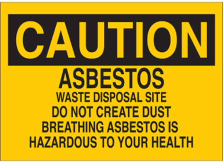 CAUTION Asbestos Waste Disposal Sign, 10 Inch H x 14 Inch W, Non-Reflective Aluminum