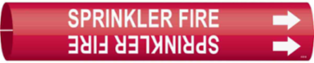 SPRINKLER FIRE Pipe Marker, Fits Pipes 1.5" Dia. Thru 2.375" Dia.