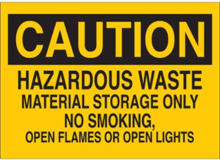 CAUTION Hazardous Waste Sign, 7 Inch x 10 Inch, Non-Reflective Aluminum