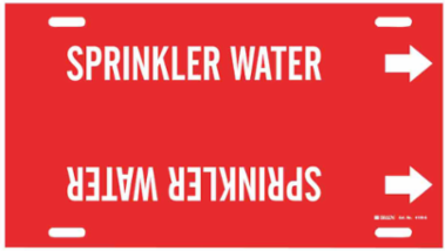 SPRINKLER WATER Pipe Marker, 24" W, Fits Pipes 8" Dia. Thru 9.875" Dia.