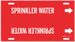 SPRINKLER WATER Pipe Marker, 10" H x 32" W, Fits Pipes 10" Dia. Thru 15" Dia.