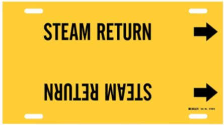 Steam Return Pipe Marker, 10" H x 24" W, Fits Pipes 8" Dia. Thru 9.875" Dia.