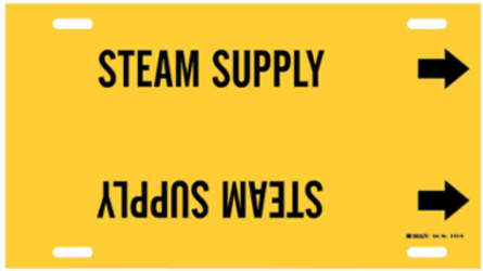 Steam Supply Pipe Marker, 10" H x 24" W, Fits Pipes 8" Dia. Thru 9.875" Dia.