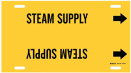 Steam Supply Pipe Marker, 10" H x 32" W, Fits Pipes 10" Dia. Thru 15" Dia.
