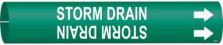 Storm Drain Pipe Marker, 2.8125" H x 2.8125" W, Fits Pipes 4" Dia. Thru 6" Dia.
