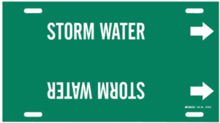 Storm Water Pipe Marker, 10" H x 24" W, Fits Pipes 8" Dia. Thru 9.875" Dia.