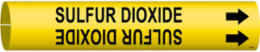 SULFUR DIOXIDE Pipe Marker, 0.8125" H x 0.8125" W, Fits Pipes 0.75" Dia. Thru 1.375" Dia.