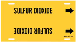 SULFUR DIOXIDE Pipe Marker, 10" H x 24" W, Fits Pipes 8" Dia. Thru 9.875" Dia.