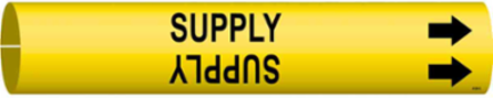 Supply Pipe Marker, 2" H x 2" W, Fits Pipes 2.5" Dia. Thru 3.875" Dia.
