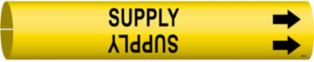 Supply Pipe Marker, 2.8125" H x 2.8125" W, Fits Pipes 4" Dia. Thru 6" Dia.
