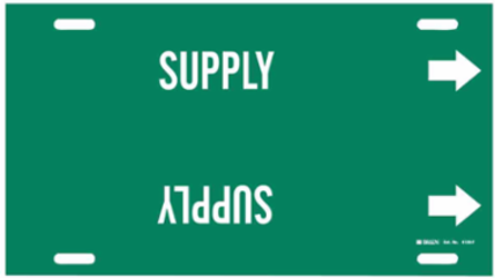 Supply Pipe Marker, 8" H x 16" W, Fits Pipes 6" Dia. Thru 7.875" Dia.