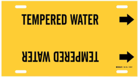 Tempered Water Pipe Marker, 8" H x 16" W, Fits Pipes 6" Dia. Thru 7.875" Dia.
