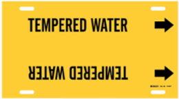 Tempered Water Pipe Marker, 8" H x 16" W, Fits Pipes 6" Dia. Thru 7.875" Dia.