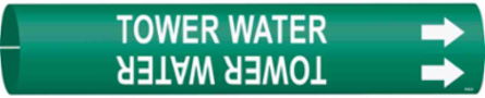 Tower Water Pipe Marker, 0.875" H x 0.875" W, Fits Pipes 1.5" Dia. Thru 2.375" Dia.