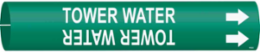 Tower Water Pipe Marker, 0.875" H x 0.875" W, Fits Pipes 1.5" Dia. Thru 2.375" Dia.