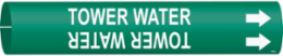 Tower Water Pipe Marker, 2" H x 2" W, Fits Pipes 2.5" Dia. Thru 3.875" Dia.