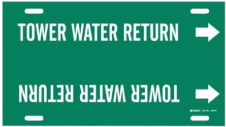 Tower Water Return Pipe Marker, 8" H x 16" W, Fits Pipes 6" Dia. Thru 7.875" Dia.