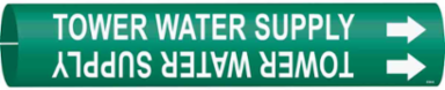 Tower Water Supply Pipe Marker, 0.8125" H x 0.8125" W, Fits Pipes 0.75" Dia. Thru 1.375" Dia.