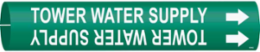 Tower Water Supply Pipe Marker, 0.875" H x 0.875" W, Fits Pipes 1.5" Dia. Thru 2.375" Dia.