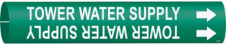 Tower Water Supply Pipe Marker, 2" H x 2" W, Fits Pipes 2.5" Dia. Thru 3.875" Dia.