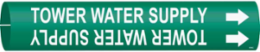 Tower Water Supply Pipe Marker, 2" H x 2" W, Fits Pipes 2.5" Dia. Thru 3.875" Dia.