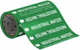Industrial Water Pipe Marker, 30' H x 8" W x 30' L, Roll of 30', Fits Pipes 2" Dia. or Smaller