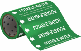 Potable Water Pipe Marker, 30' H x 8" W x 30' L, Roll of 30', Fits Pipes 2" Dia. or Smaller