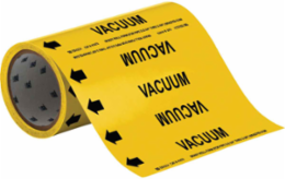 VACUUM Pipe Marker, 30' H x 8" W, Roll of 30', Fits Pipes 2" Dia. or Smaller
