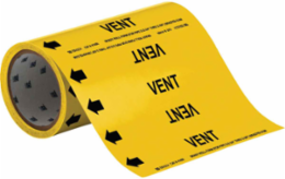 VENT Pipe Marker, 30' H x 8" W, Roll of 30', Fits Pipes 2" Dia. or Smaller
