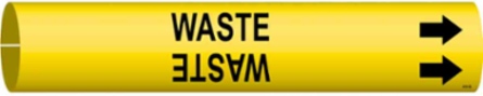 Waste Pipe Marker, 0.875" H x 0.875" W, Fits Pipes 1.5" Dia. Thru 2.375" Dia.