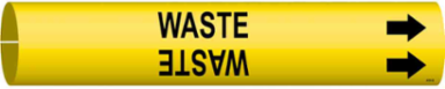 Waste Pipe Marker, 2.8125" H x 2.8125" W, Fits Pipes 4" Dia. Thru 6" Dia.