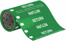 RETURN Pipe Marker, 30' H x 8" W, Roll of 30', Fits Pipes 2" Dia. or Smaller
