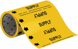 Supply Pipe Marker, 30' H x 8" W, Roll of 30', Fits Pipes 2" Dia. or Smaller