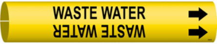 Waste Water Pipe Marker, 0.875" H x 0.875" W, Fits Pipes 1.5" Dia. Thru 2.375" Dia.