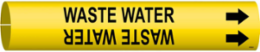 Waste Water Pipe Marker, 2.8125" H x 2.8125" W, Fits Pipes 4" Dia. Thru 6" Dia.