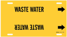 Waste Water Pipe Marker, 8" H x 16" W, Fits Pipes 6" Dia. Thru 7.875" Dia.