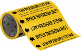 Low Pressure Steam Pipe Marker, 30' H x 8" W, Roll of 30', Fits Pipes 2" Dia. or Smaller