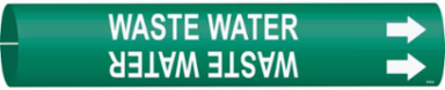 Waste Water Pipe Marker, 0.8125" H x 0.8125" W, Fits Pipes 0.75" Dia. Thru 1.375" Dia.