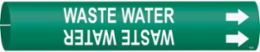 Waste Water Pipe Marker, 0.875" H x 0.875" W, Fits Pipes 1.5" Dia. Thru 2.375" Dia.