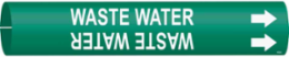 Waste Water Pipe Marker, 2" H x 2" W, Fits Pipes 2.5" Dia. Thru 3.875" Dia.