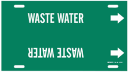 Waste Water Pipe Marker, 8" H x 16" W, Fits Pipes 6" Dia. Thru 7.875" Dia.