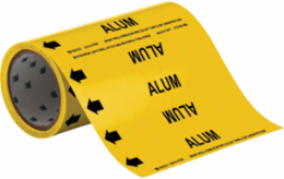 ALUM Pipe Marker, 30' H x 8" W, Roll of 30', Fits Pipes 2" Dia. or Smaller