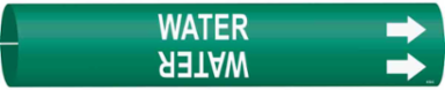 Water Pipe Marker, 2" H x 2" W, Fits Pipes 2.5" Dia. Thru 3.875" Dia.