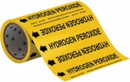 HYDROGEN PEROXIDE Pipe Marker, 30' H x 8" W, Roll of 30', Fits Pipes 2" Dia. or Smaller