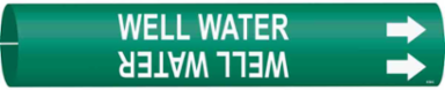 Well Water Pipe Marker, 2" H x 2" W, Fits Pipes 2.5" Dia. Thru 3.875" Dia.