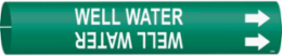 Well Water Pipe Marker, 2" H x 2" W, Fits Pipes 2.5" Dia. Thru 3.875" Dia.