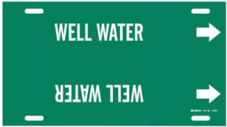 Well Water Pipe Marker, 8" H x 16" W, Fits Pipes 6" Dia. Thru 7.875" Dia.